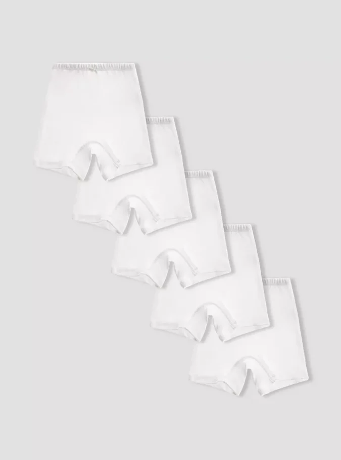 Juniors Plain Shorts with Elasticised Waistband - Set of 5-1