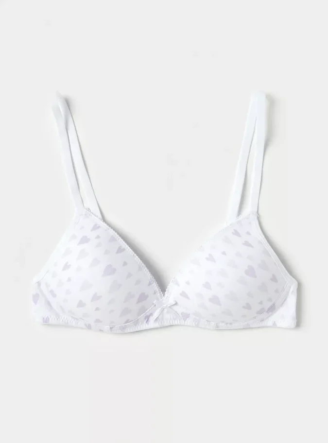 Juniors Printed Bow Applique Bra with Hook and Eye Closure - Set of 2-1