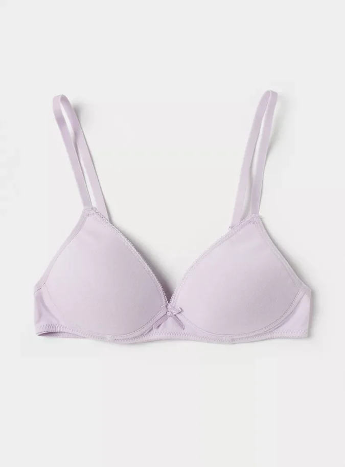 Juniors Printed Bow Applique Bra with Hook and Eye Closure - Set of 2-2