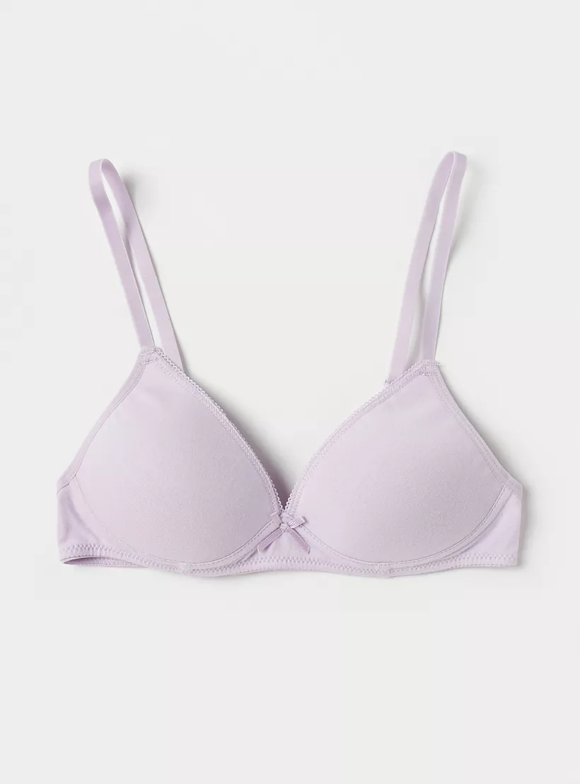 Juniors Printed Bow Applique Bra with Hook and Eye Closure - Set of 2-2