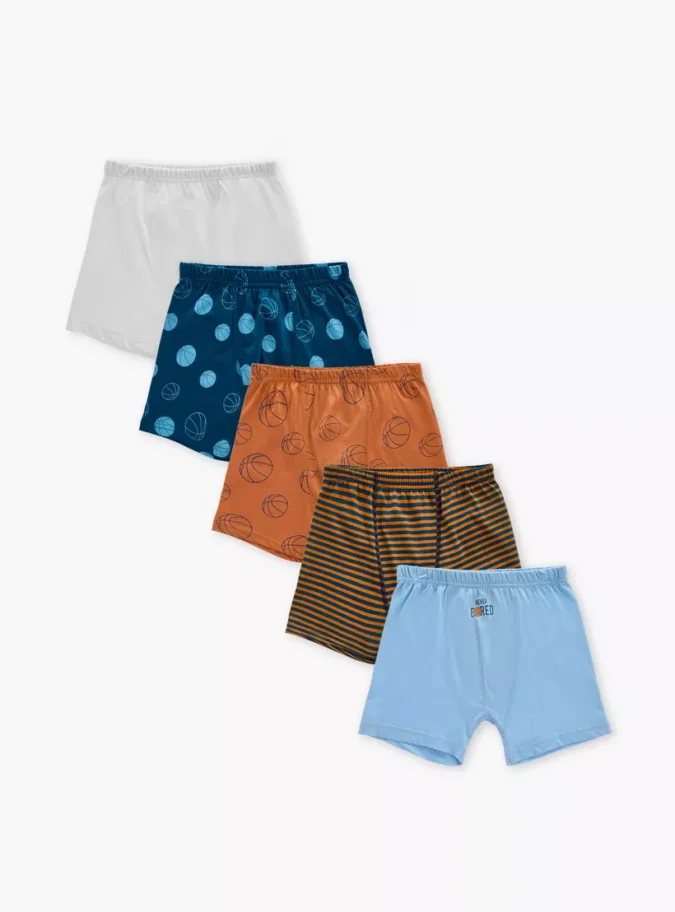 Juniors Printed Boxer Briefs - Set of 5 -1