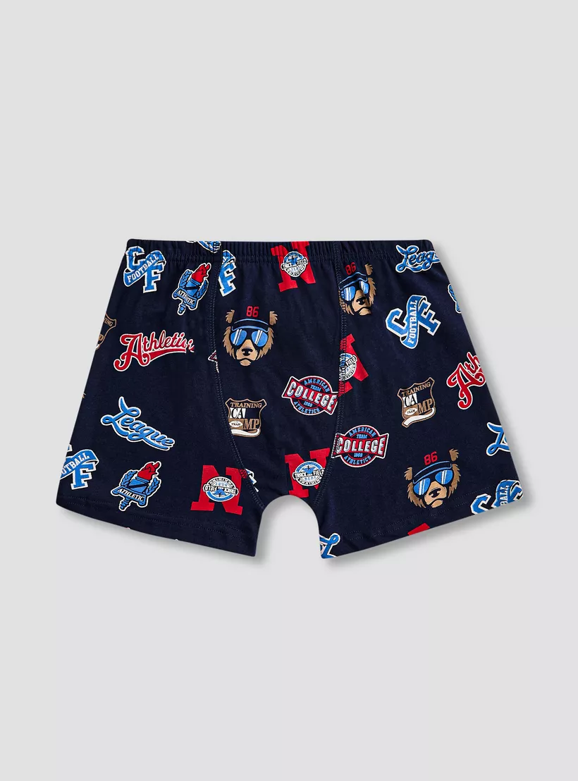 Juniors Printed Boxers with Elasticated Waistband - Set of 5-3