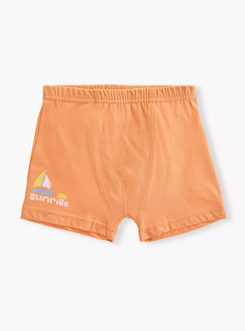 Juniors Printed Boxers with Elasticated Waistband - Set of 5-4