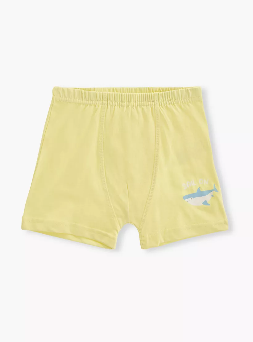 Juniors Printed Boxers with Elasticated Waistband - Set of 5-5