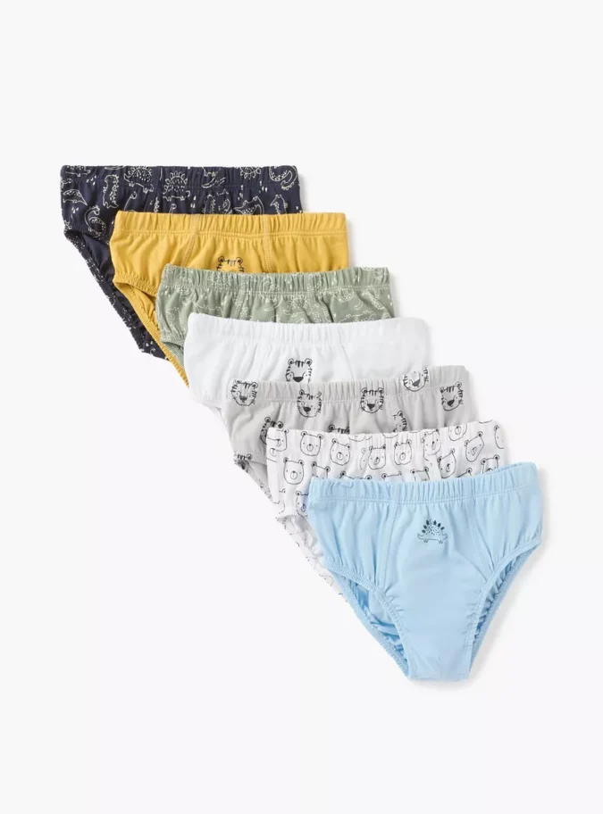 Juniors Printed Briefs with Elasticated Waistband - Set of 7-1