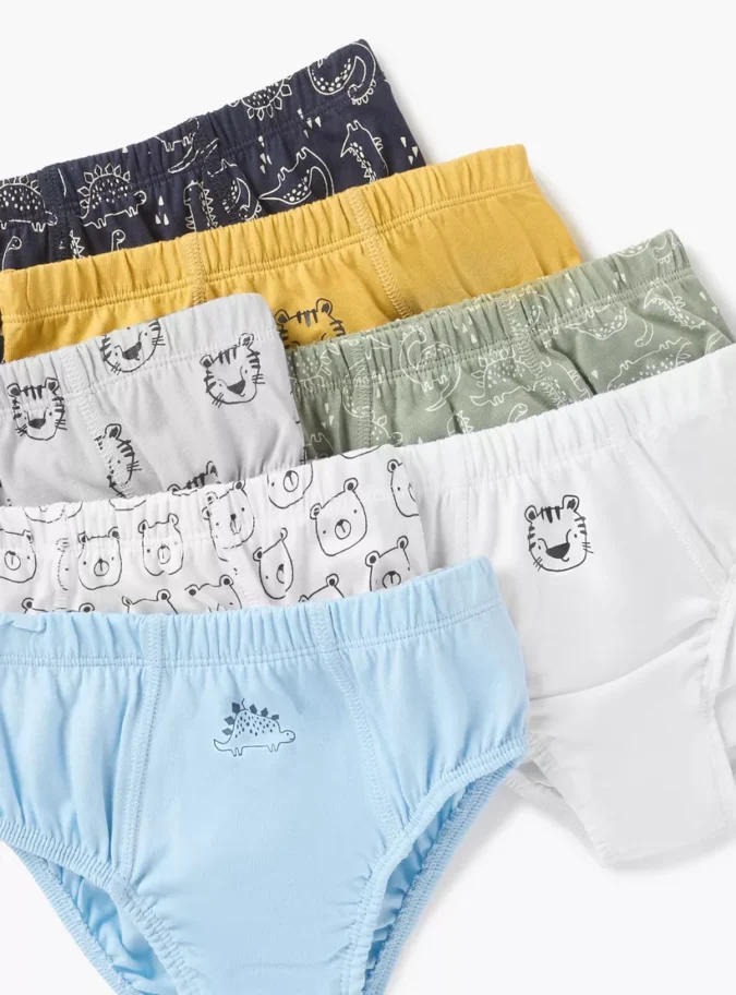 Juniors Printed Briefs with Elasticated Waistband - Set of 7-3