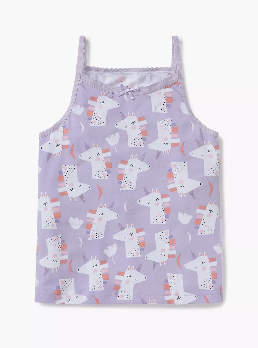 Juniors Printed Camisole with Bow Detail - Set of 3-2