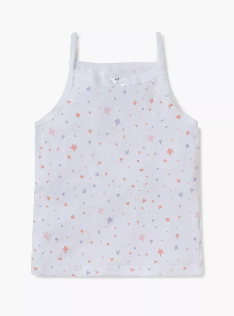 Juniors Printed Camisole with Bow Detail - Set of 3-3