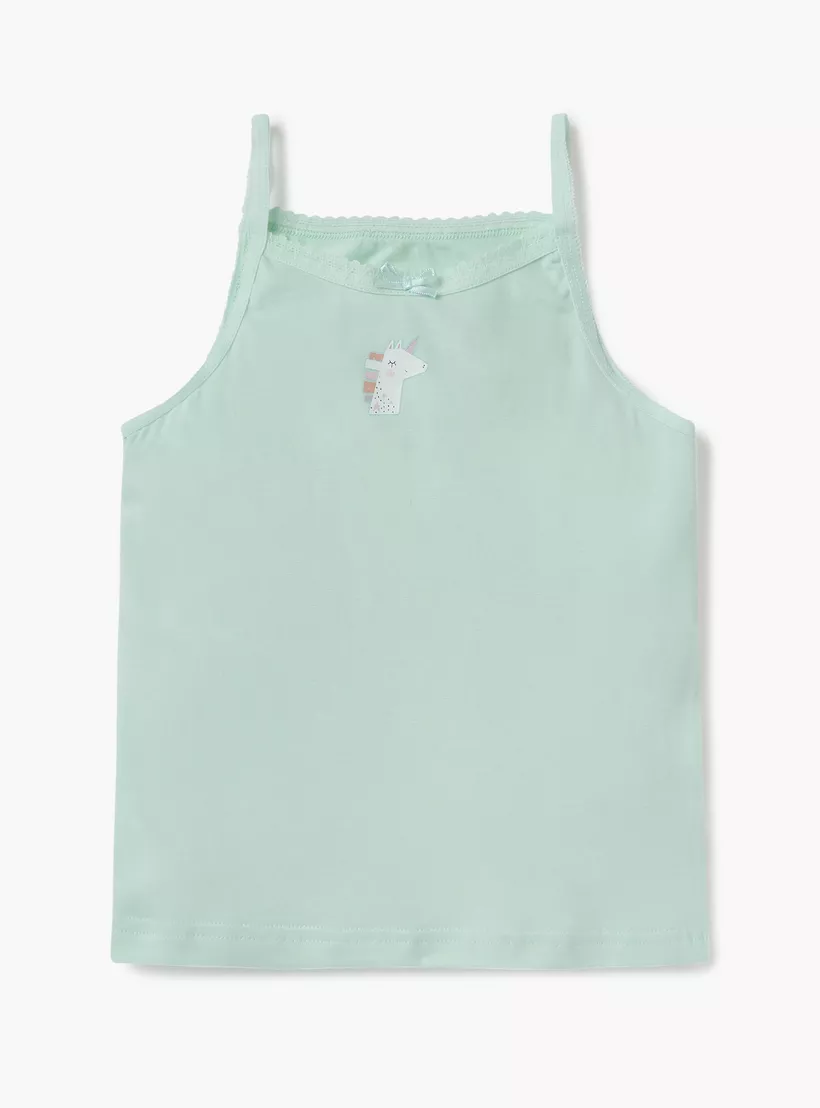 Juniors Printed Camisole with Bow Detail - Set of 3-4