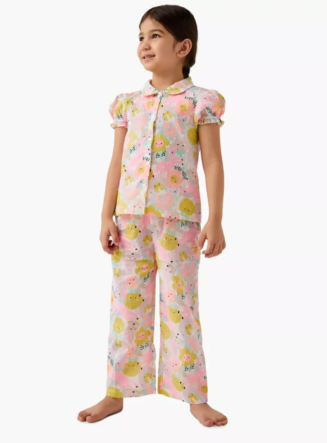Juniors Printed Shirt and Pyjama Set-1