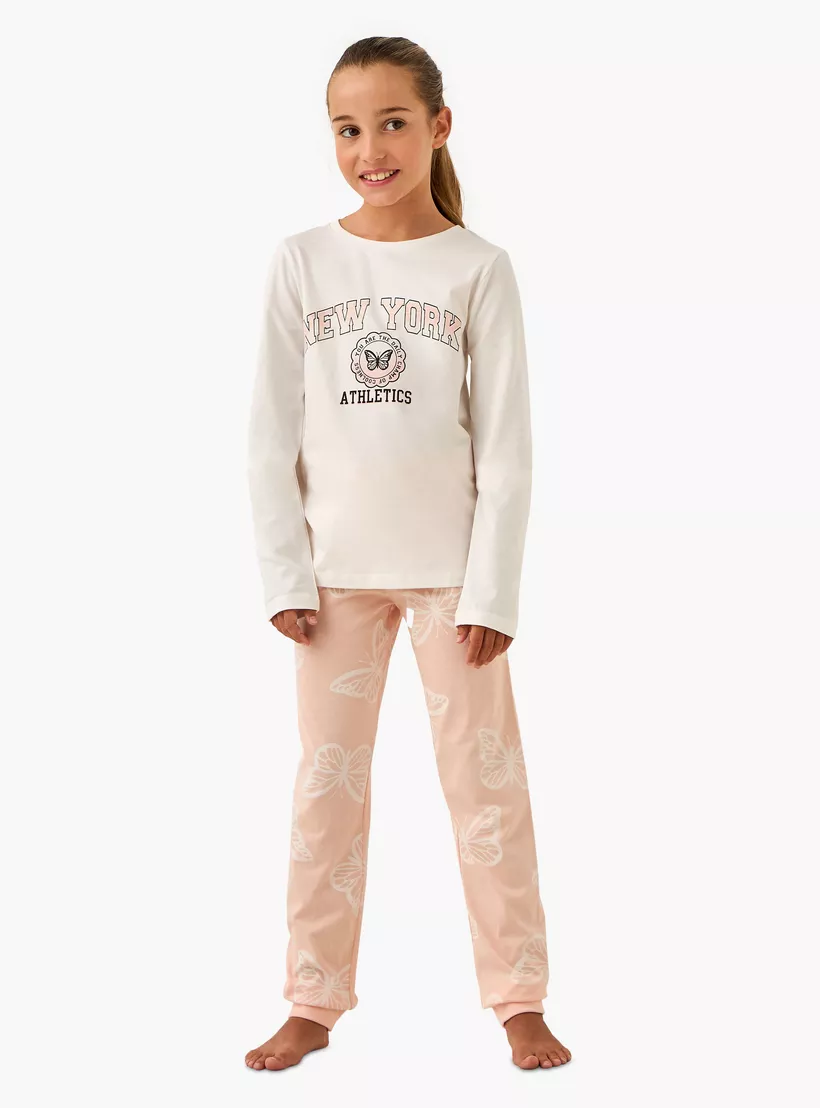 Juniors Printed T-shirts and Pyjamas - Set of 3-3