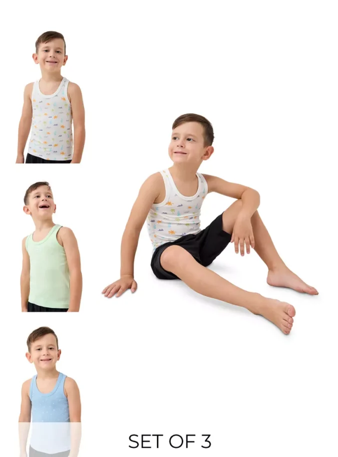 Juniors Printed Vest - Set of 3 -1
