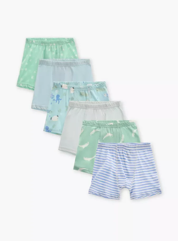 Juniors Sea Animal Print Boxer Briefs - Set of 7-1