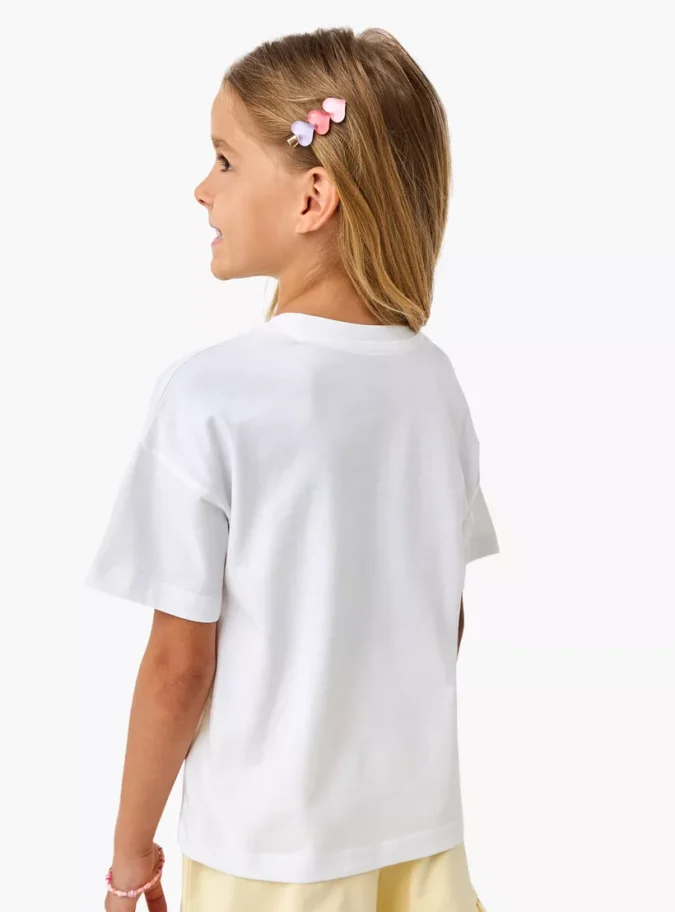 Juniors Sequinned T-shirt with Short Sleeves-3