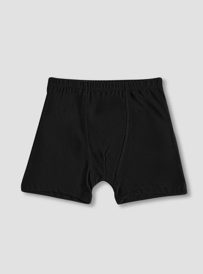 Juniors Solid Boxers with Elasticated Waistband - Set of 3-3