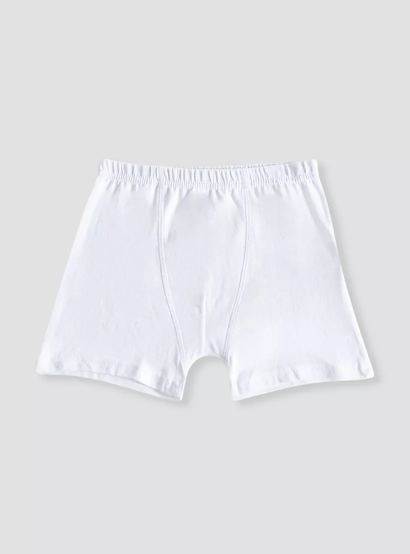 Juniors Solid Boxers with Elasticated Waistband - Set of 3-4