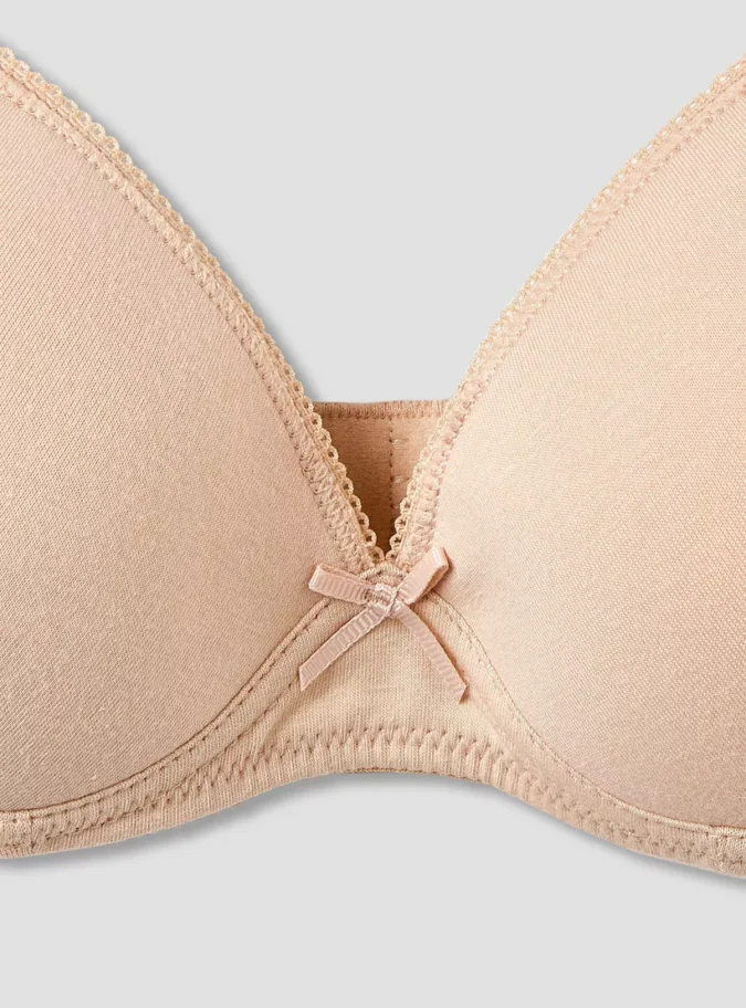 Juniors Solid Bra with Lace Detail and Adjustable Strap - Set of 2-2