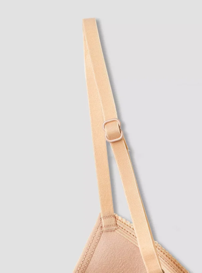 Juniors Solid Bra with Lace Detail and Adjustable Strap - Set of 2-4