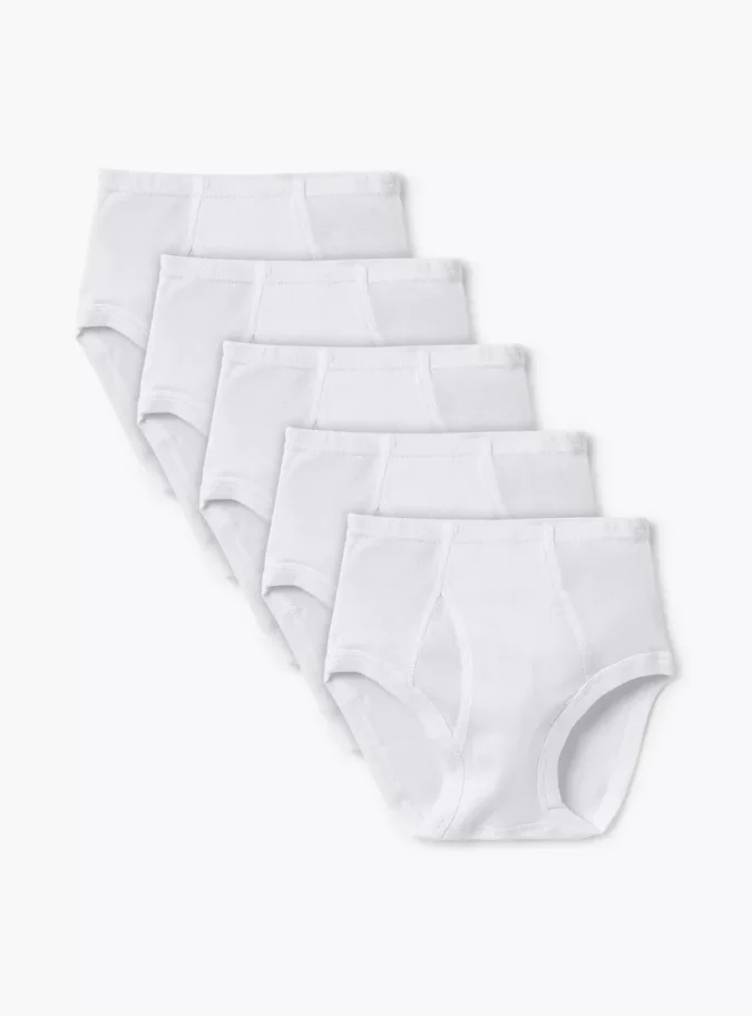 Juniors Solid Briefs with Elasticised Waistband - Set of 5-1