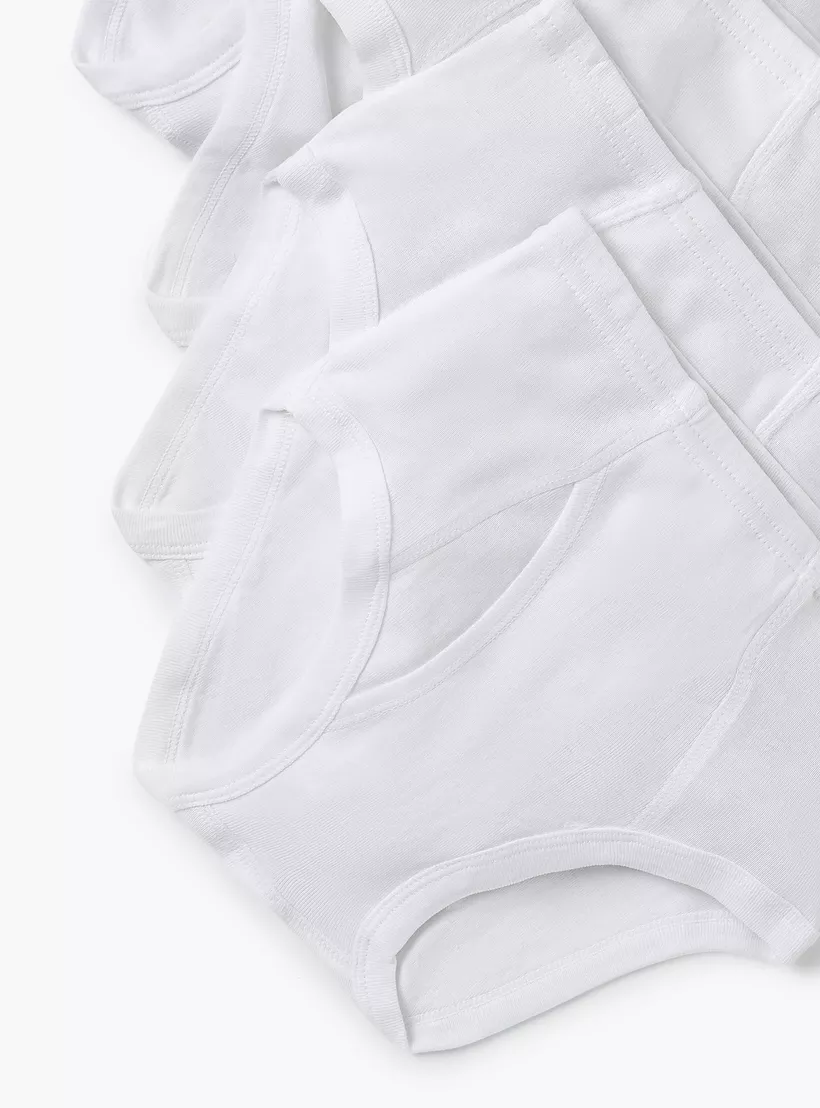 Juniors Solid Briefs with Elasticised Waistband - Set of 5-4