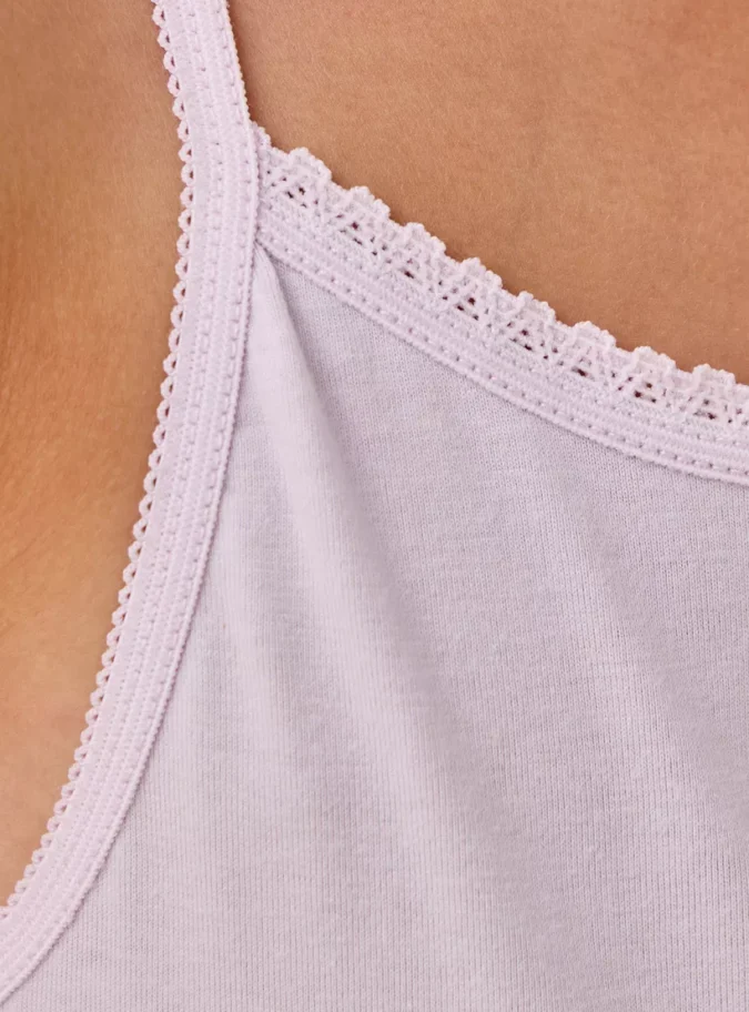 Juniors Solid Camisole with Scallop Trim and Bow Detail - Set of 5-4