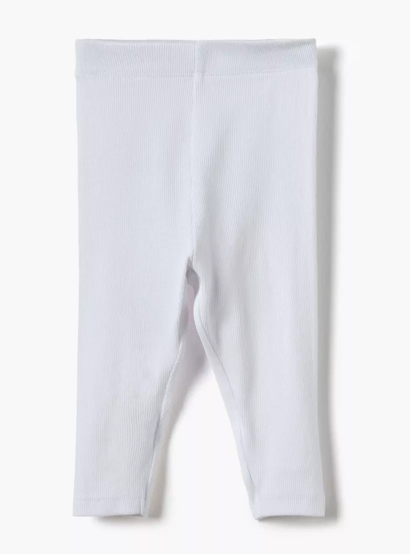 Juniors Solid Leggings with Elasticated Waist - Set of 2-2