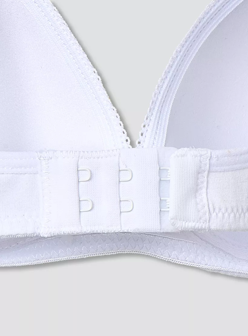 Juniors Solid Padded Bra with Hook and Eye Closure - Set of 2-3