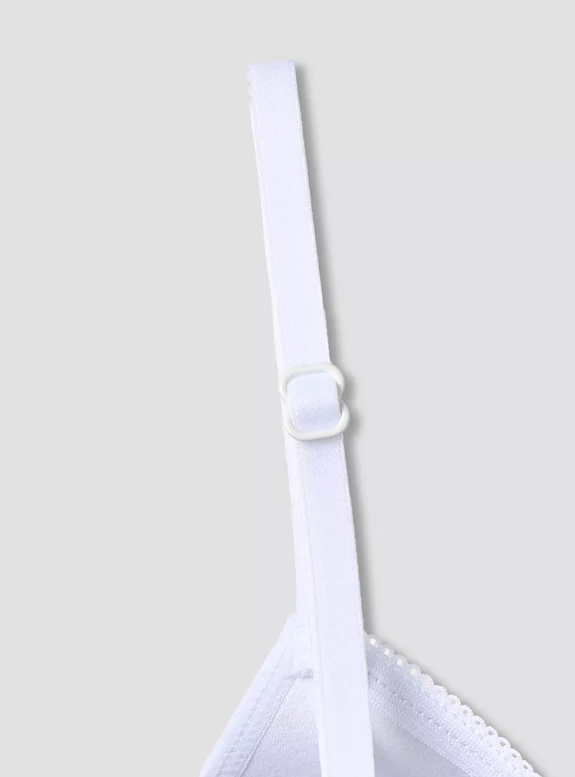 Juniors Solid Padded Bra with Hook and Eye Closure - Set of 2-4