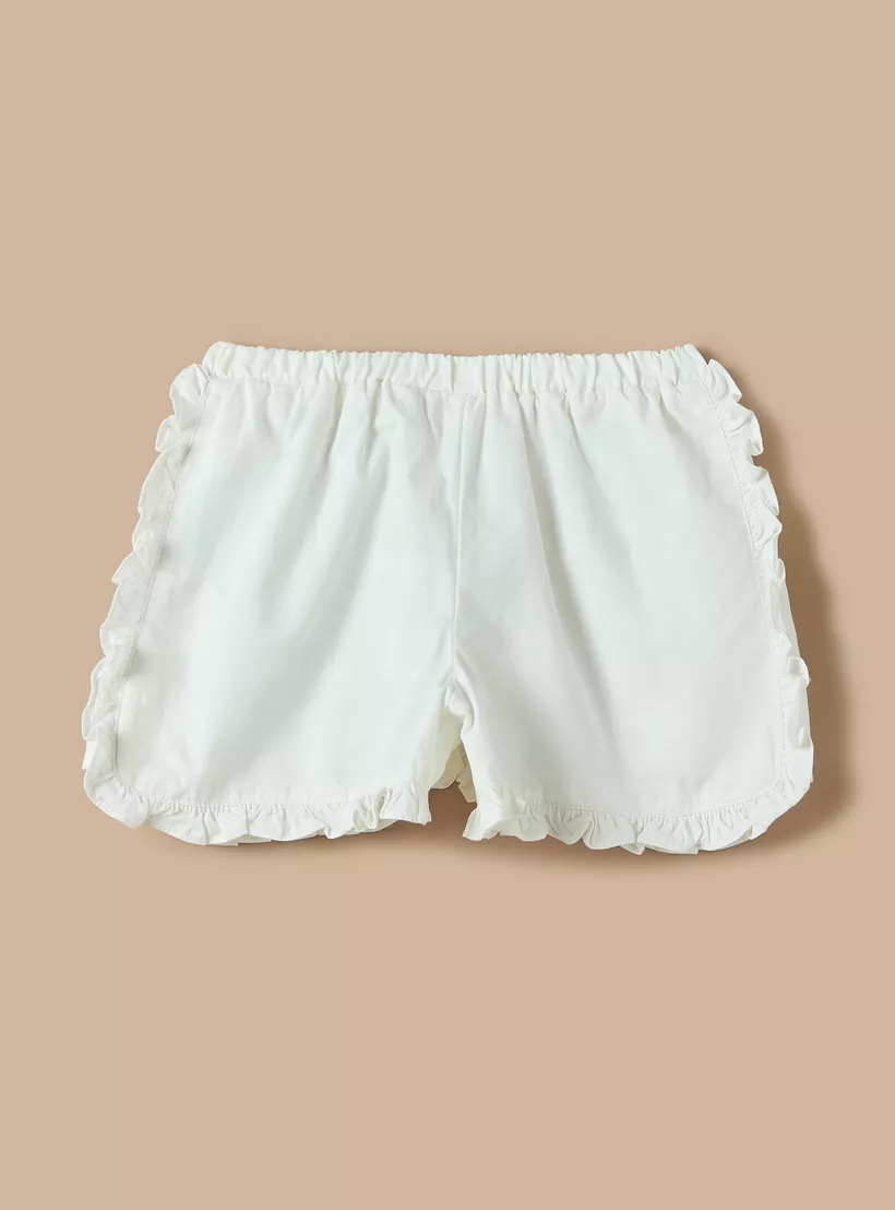 Juniors Solid Shorts with Elasticated Waistband-2