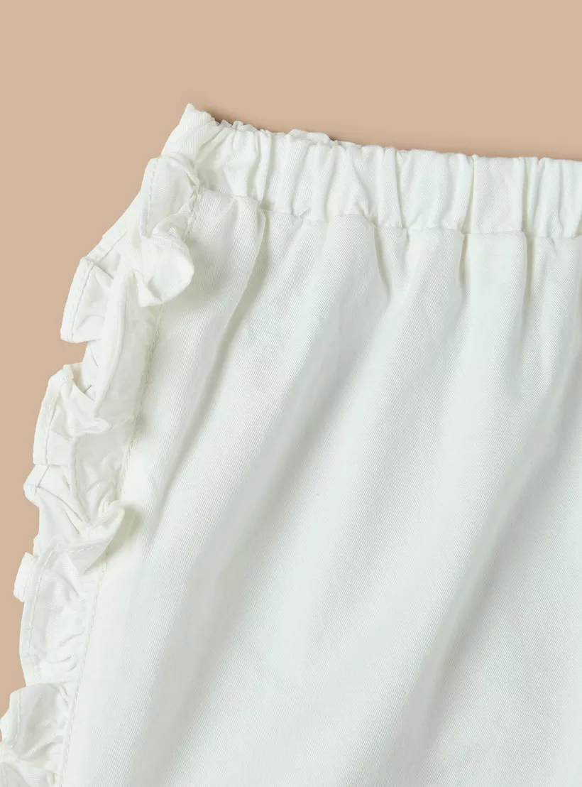 Juniors Solid Shorts with Elasticated Waistband-4