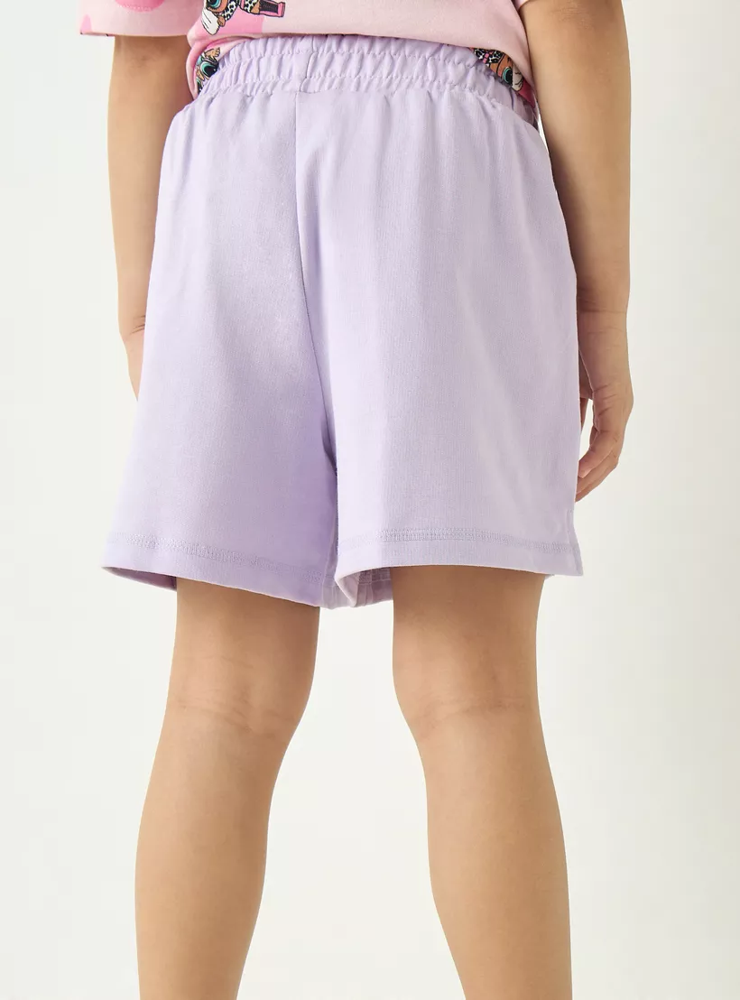 Juniors Solid Shorts with Pockets and Elasticated Waistband-3