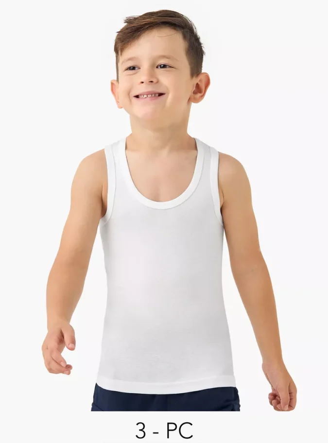 Juniors Solid Vest - Set of 3-1