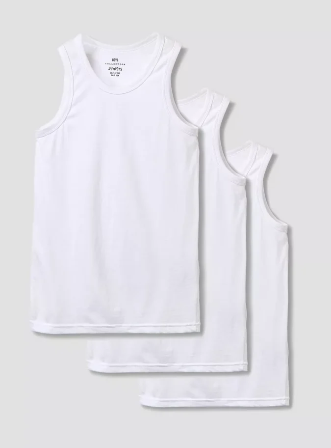 Juniors Solid Vest - Set of 3 -1