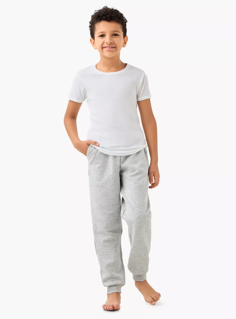 Juniors Solid Vest with Round Neck and Short Sleeves-2