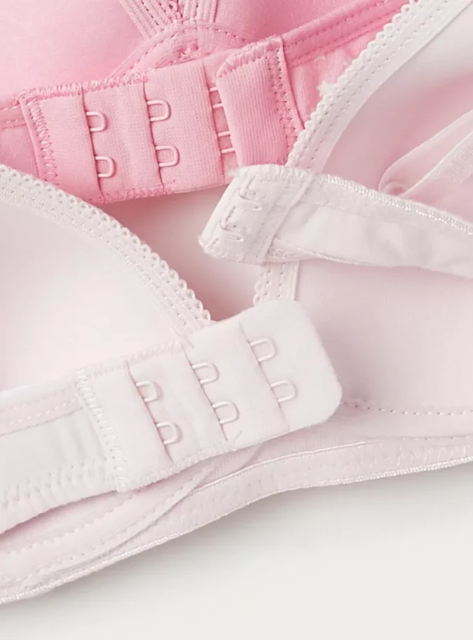 Juniors Star Print Bow Applique Bra with Hook and Eye Closure - Set of 2-5