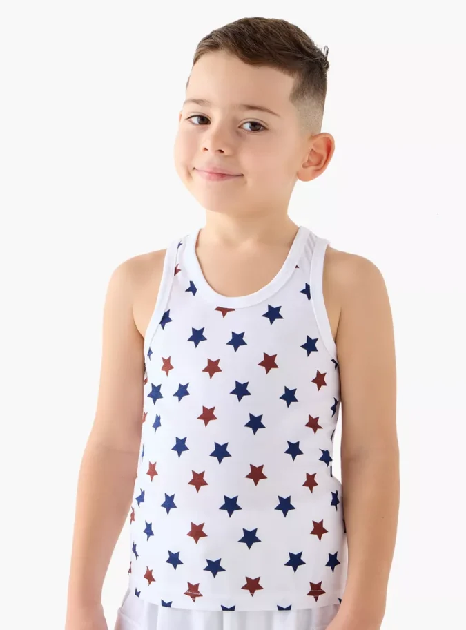 Juniors Star Print Vest with Round Neck - Set of 3-1