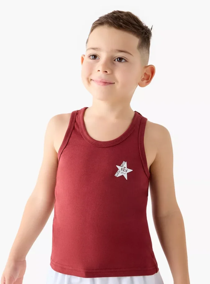 Juniors Star Print Vest with Round Neck - Set of 3-2
