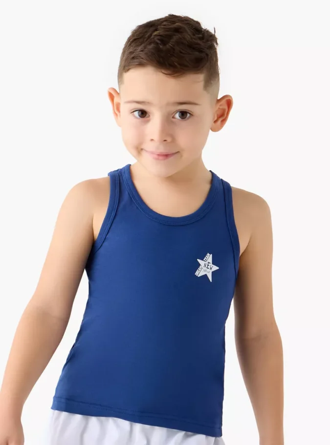 Juniors Star Print Vest with Round Neck - Set of 3-4