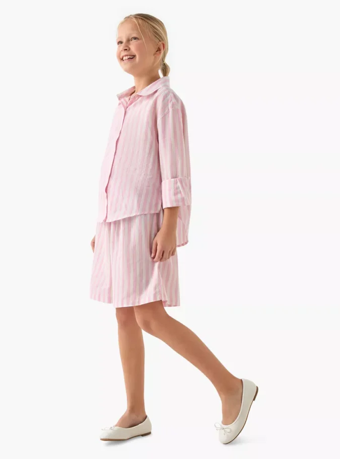 Juniors Striped Shirt and Shorts Set-1
