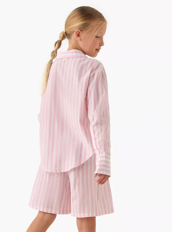 Juniors Striped Shirt and Shorts Set-4