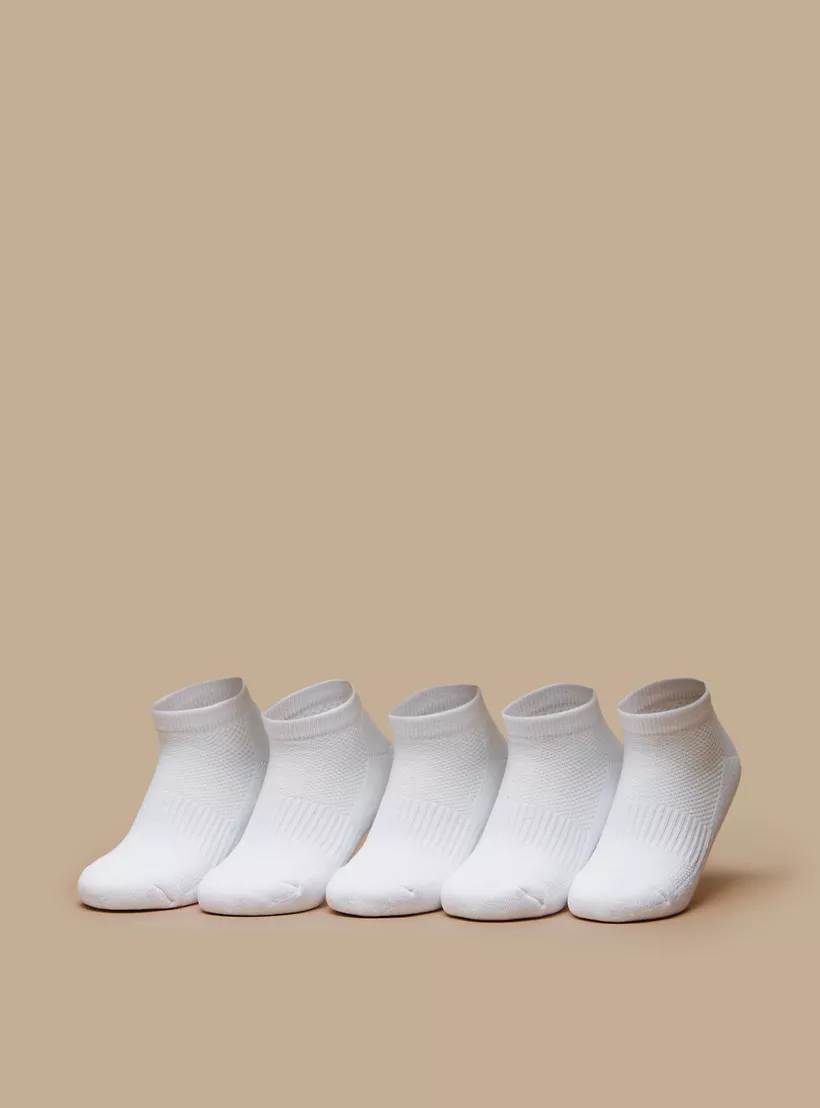 Juniors Textured Ankle Length Socks - Set of 5-2