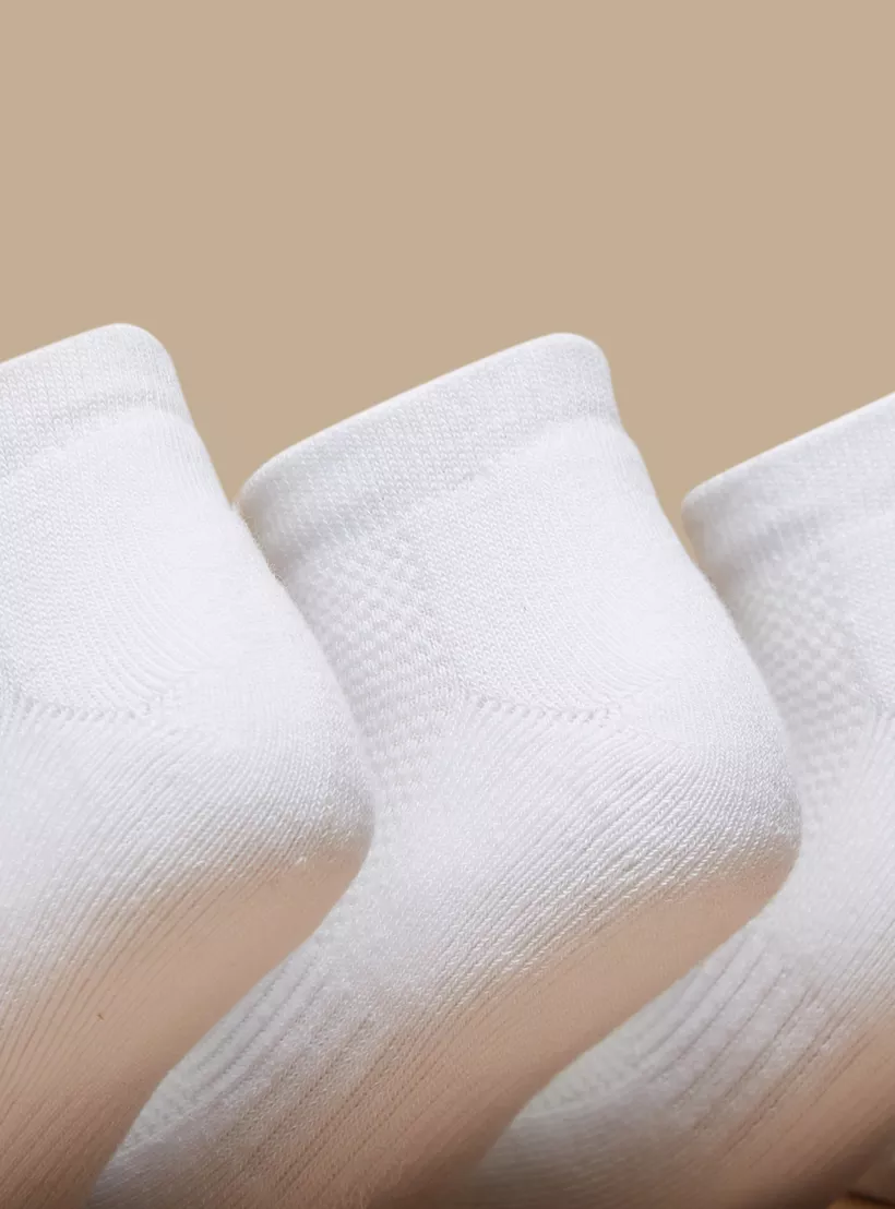 Juniors Textured Ankle Length Socks - Set of 5-3