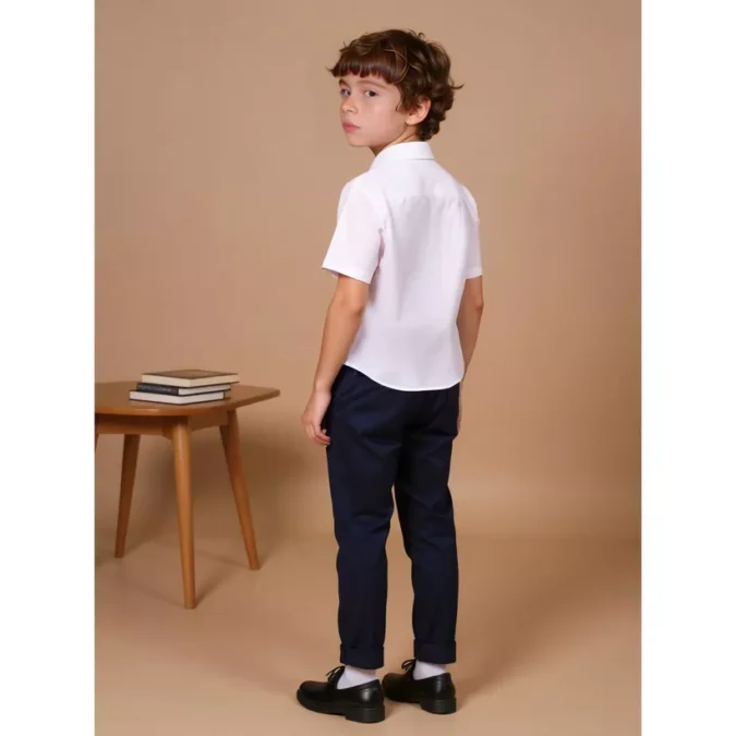 Juniors Textured Shirt with Short Sleeves and Pocket-2