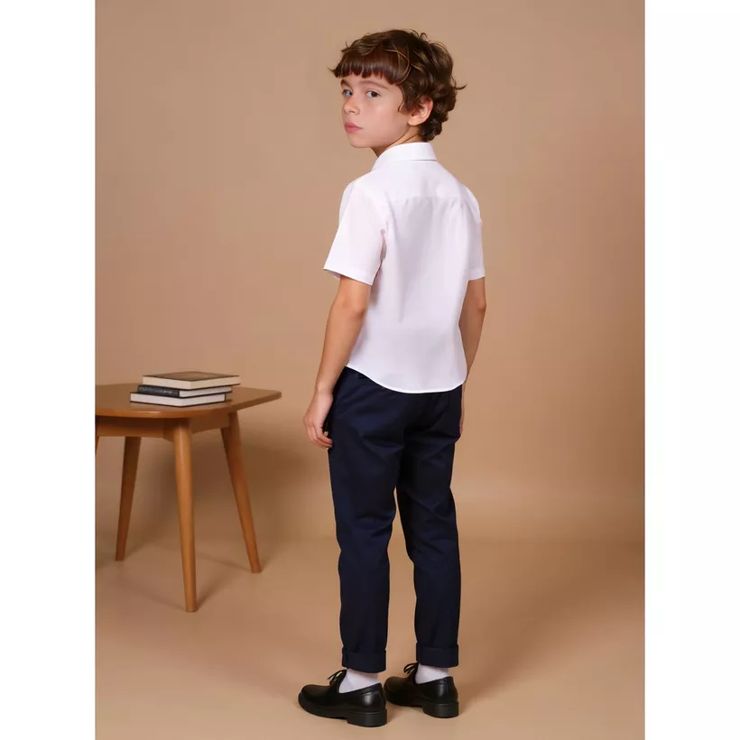 Juniors Textured Shirt with Short Sleeves and Pocket-2