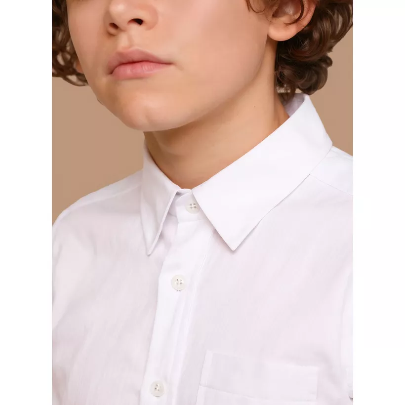 Juniors Textured Shirt with Short Sleeves and Pocket-3