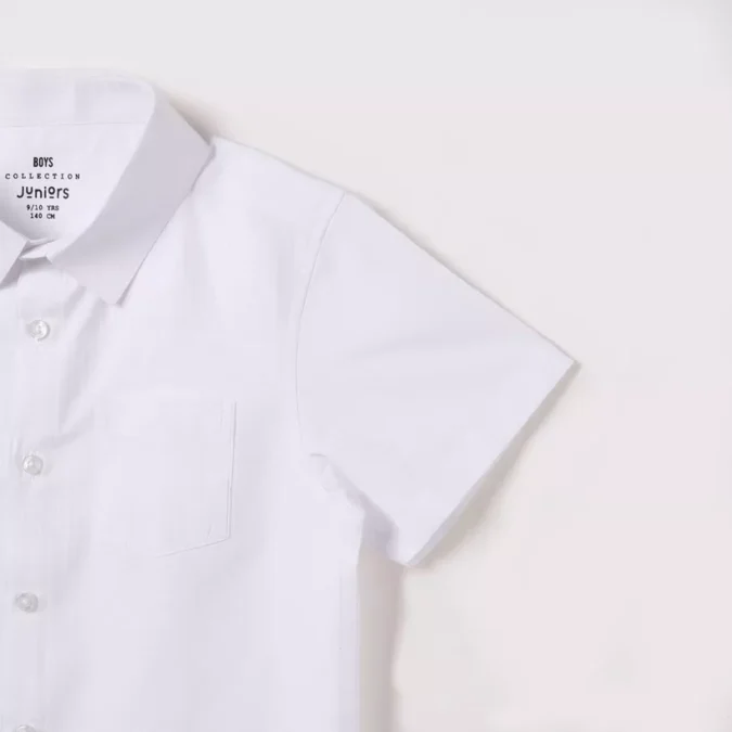 Juniors Textured Shirt with Short Sleeves and Pocket-4