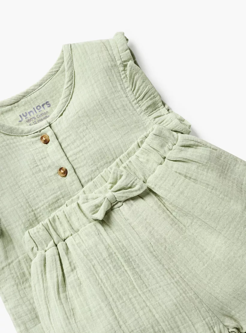 Juniors Textured Top and Pyjama Set-4