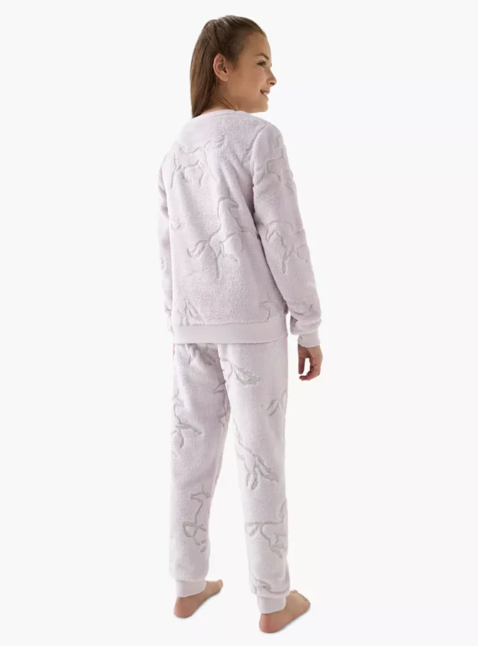 Juniors Unicorn Textured T-shirt and Pyjama Set-4