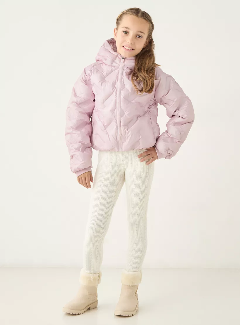 Kappa Logo Detail Heavy Jacket with Hood and Zip Closure-2