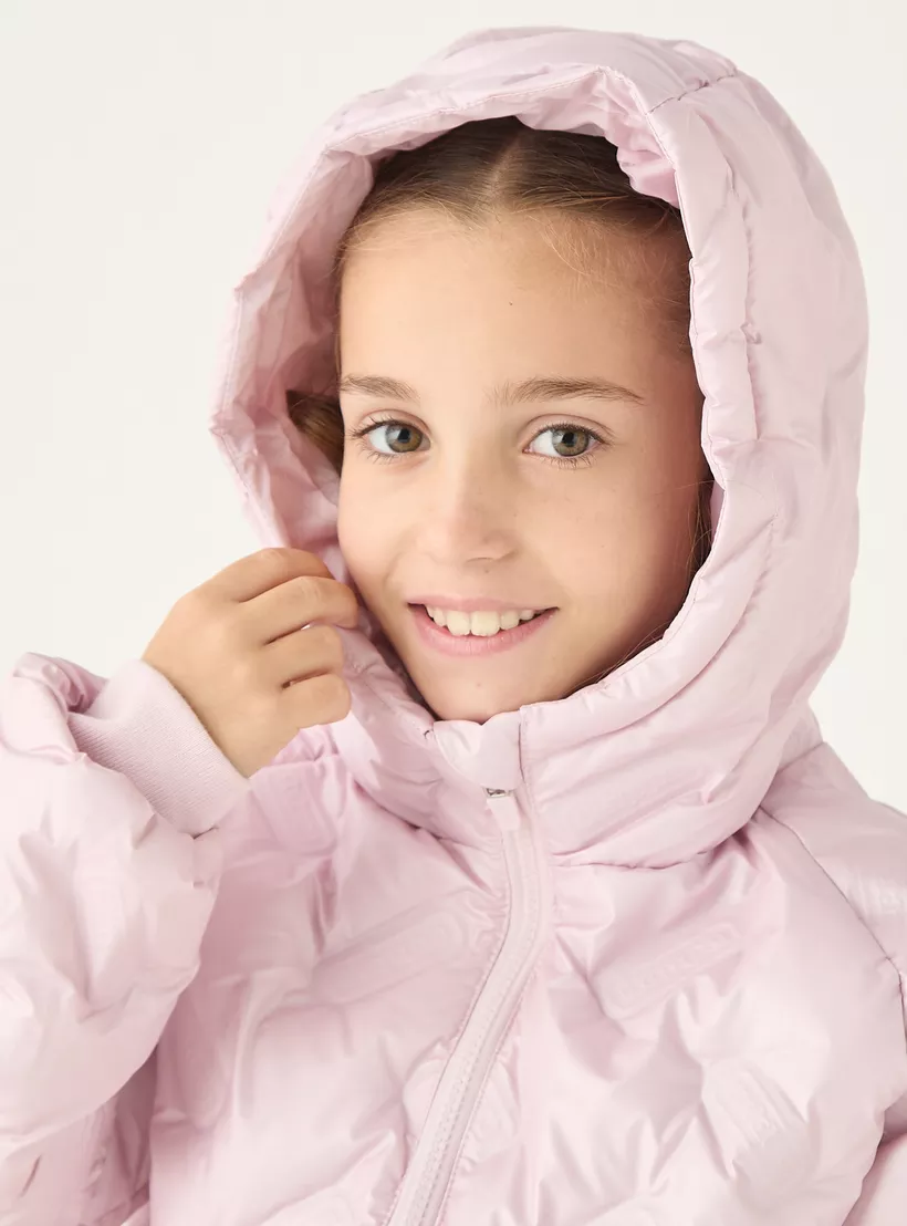 Kappa Logo Detail Heavy Jacket with Hood and Zip Closure-4